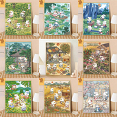 填充卡通手绘填色解压油画数字画 兔漂Dora 宝藏湾 数字油画diy