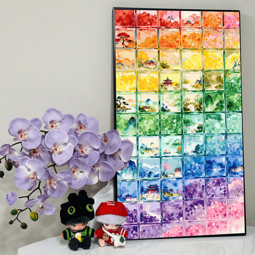 宝藏湾 数字油画diy一格一世界理画填充油画绘画高还原装饰数字画
