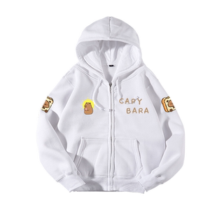 卡皮巴拉可爱水豚君卡比巴卡通开衫卫衣男女儿童装学生款连帽外套