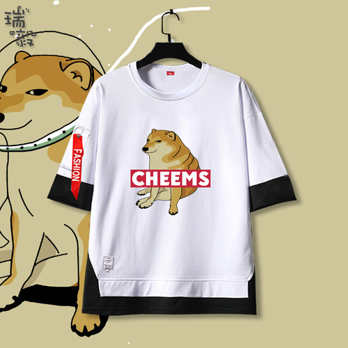 丧系秋田柴犬cheems儿童短袖T恤