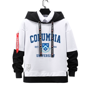 美国高校哈佛麻省理工大学假两件连帽卫衣男女儿童装外套