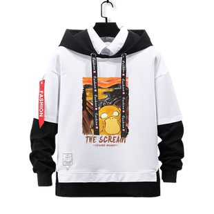 呐喊皮卡丘瑞克和莫蒂可达鸭世界名画恶搞连帽卫衣男女儿童装外套