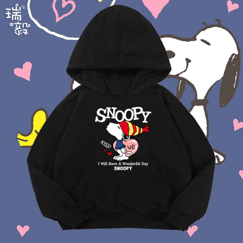 史努比snoopy查理布朗卡通动漫连帽卫衣男女大中小儿童装学生外套