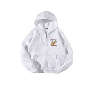 平安喜乐祝你好运虎年GOOD LUCK祝福语开衫卫衣男女儿童学生外套