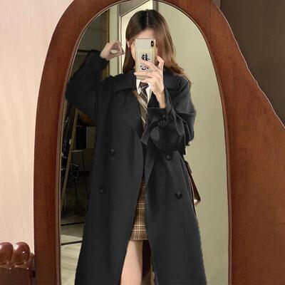 2025春秋季中长款过膝英伦风衣女高级感高档收腰小个子大衣外套潮