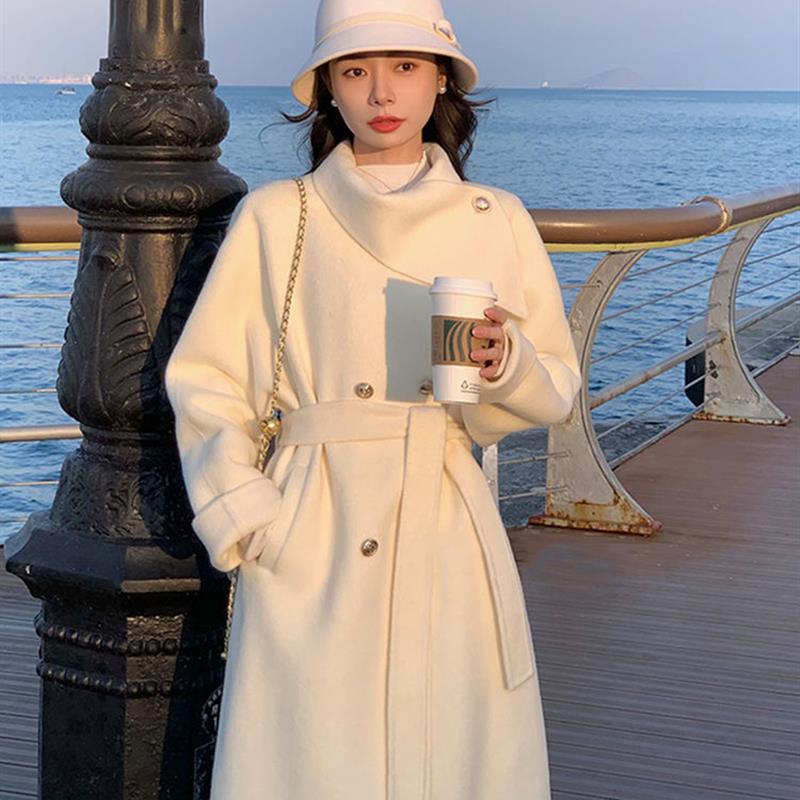 天生女主 千金氛围感毛呢大衣女冬季赫本风气质显瘦中长款外套