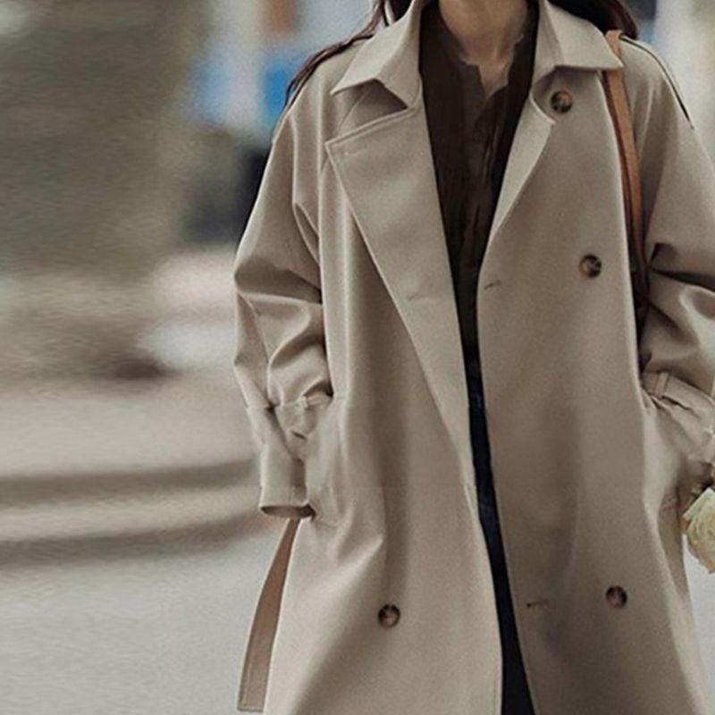 2025春秋中长款温柔高档次英伦风衣女学院小个子学生西装外套潮