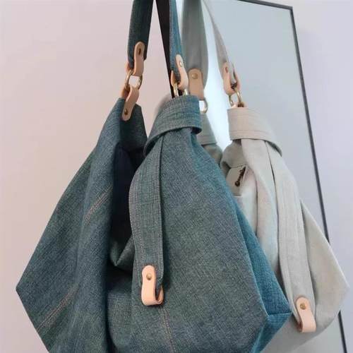 大容量懒惰风牛仔帆布包包女2025新款松弛感单肩腋下包通勤斜挎包