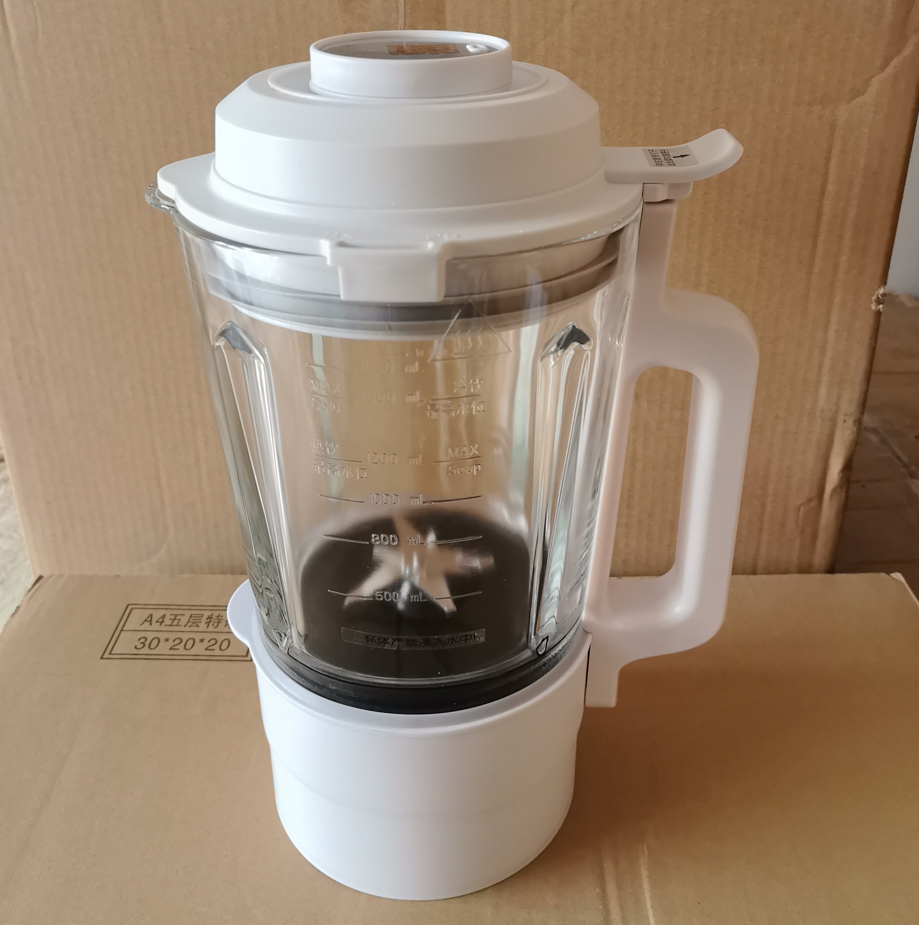 适用美的破壁机PB40T40杯体配件新款通用搅拌杯加热杯玻璃杯带盖