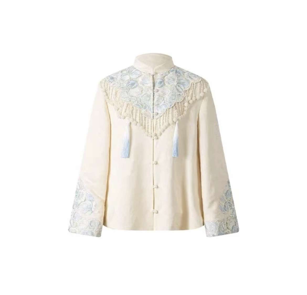 新款轻奢国风提花云肩装饰绣花外套+缎面半裙两件气质新中式套装