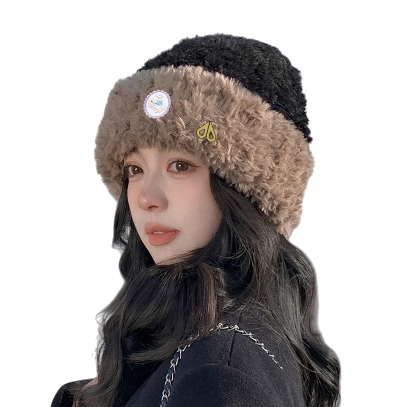 MOOSE剪刀四季新款时尚毛绒棒球帽女冬季保暖护耳加厚显脸小帽子