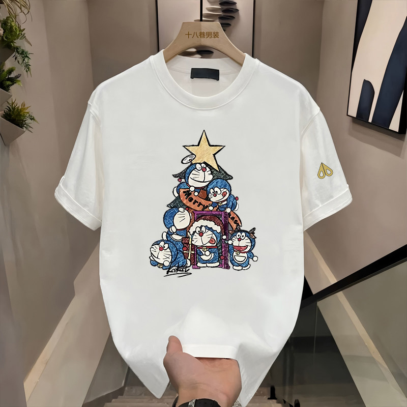 剪刀四季哆啦A梦卡通印花短袖T恤男女款宽松百搭纯棉上衣潮牌半袖,女装/女士精品,T恤,淘宝优惠券,粉丝福利购,淘宝优惠卷