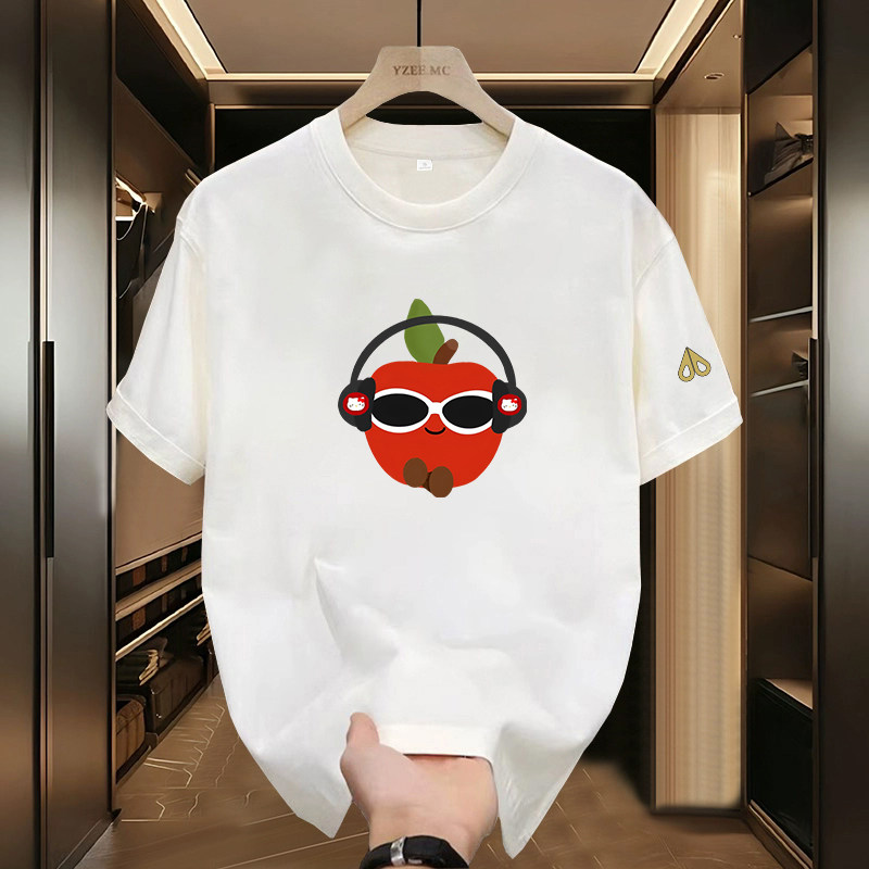 剪刀四季美式风苹果印花短袖T恤男女同款宽松圆领上衣潮流百搭潮,女装/女士精品,T恤,淘宝优惠券,粉丝福利购,淘宝优惠卷