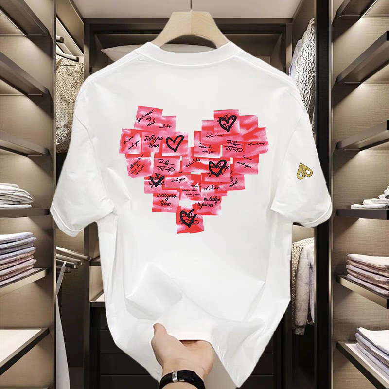 剪刀四季潮牌短袖T恤男女情侣款爱心印花宽松圆领套头春夏季上衣,女装/女士精品,T恤,淘宝优惠券,粉丝福利购,淘宝优惠卷