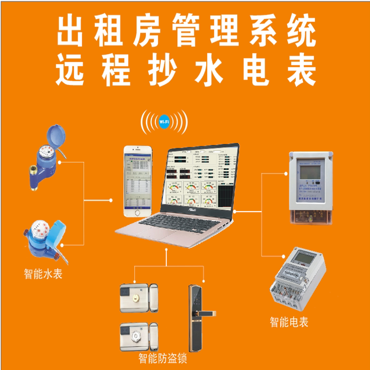 出租房公寓水电房租管理软件电表水表自动远程抄表手机微信收租金