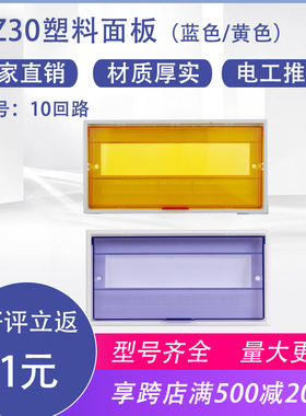 新款塑料盖黄色配电箱空开C45盖板家用室内照明10回路PZ30面板
