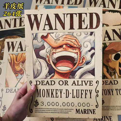 羊皮纸海贼王通缉令悬赏令海报