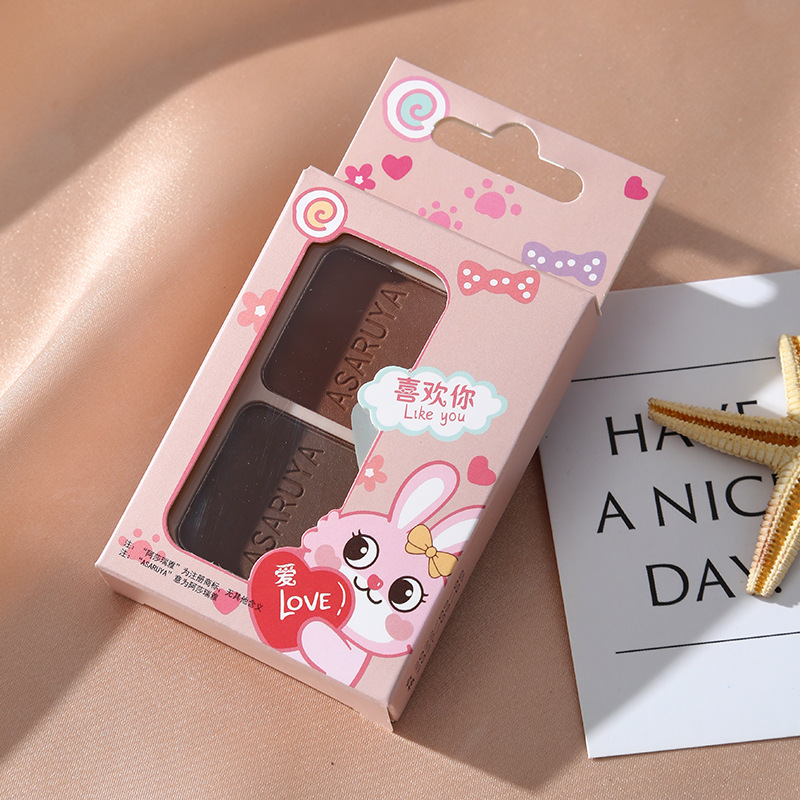 阿莎瑞雅新款自然双色立体眉粉易上妆防水不脱妆修容鼻影粉