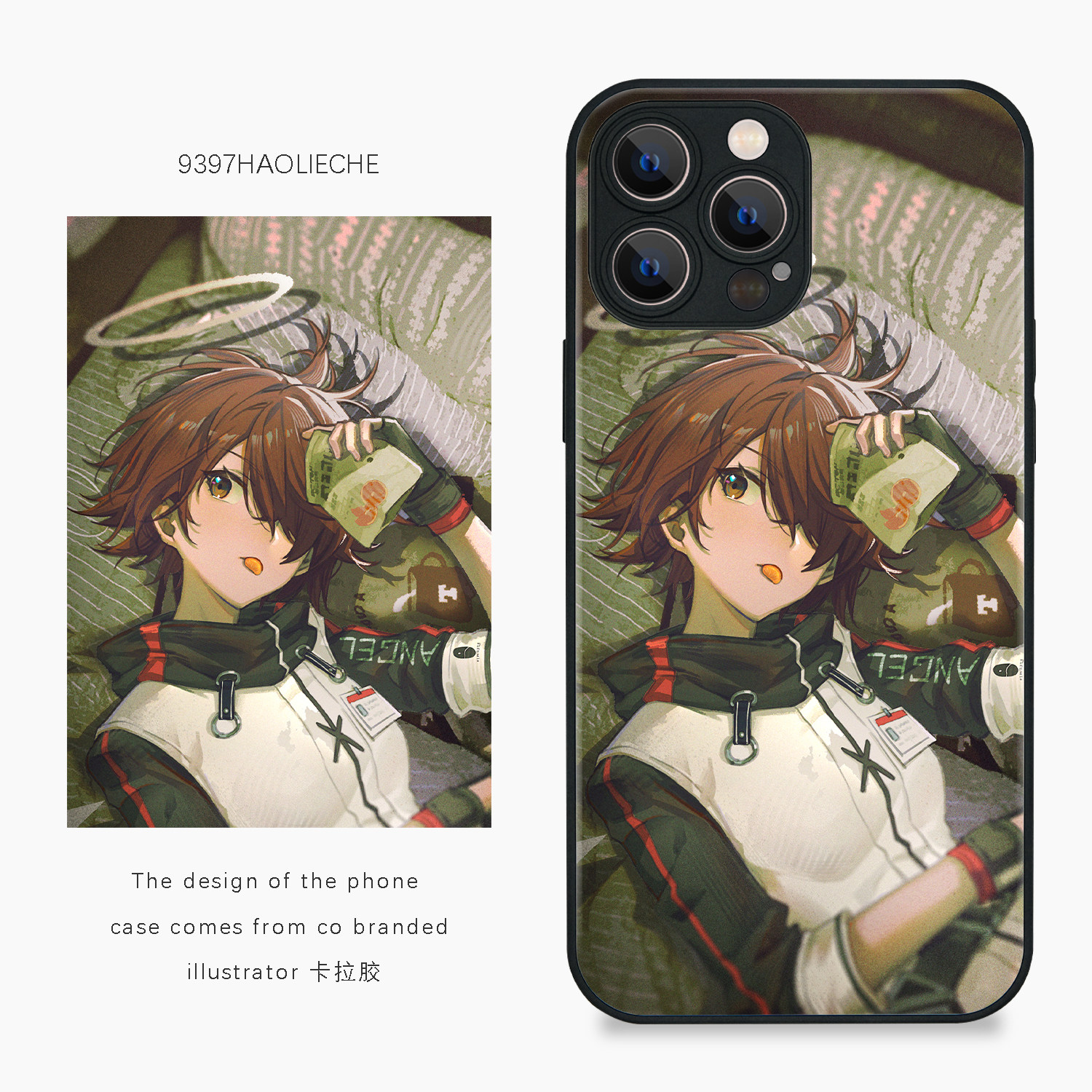 9397 卡拉胶 插画手机壳玻璃壳适用于苹果17Promax16Promax15pro14华为p50p60p70pro小米13vivooppo