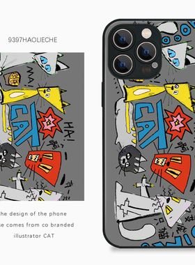 9397号列车 CAT 自创插画手机壳适用于苹果16Promax15Promax14pro华为p50p60promate小米vivooppo