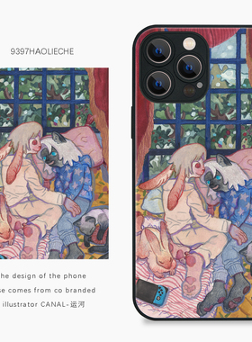 9397CANAL-运河原创插画手机壳适用于苹果17Promax16Promax15pro14华为p50p60p70promate小米13vivooppo