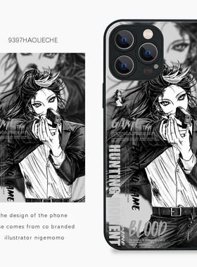 9397号nigemomo 创意插画手机壳适用于苹果17Promax16Promax15pro华为p50p60p70promate60Pro小米17vivooppo