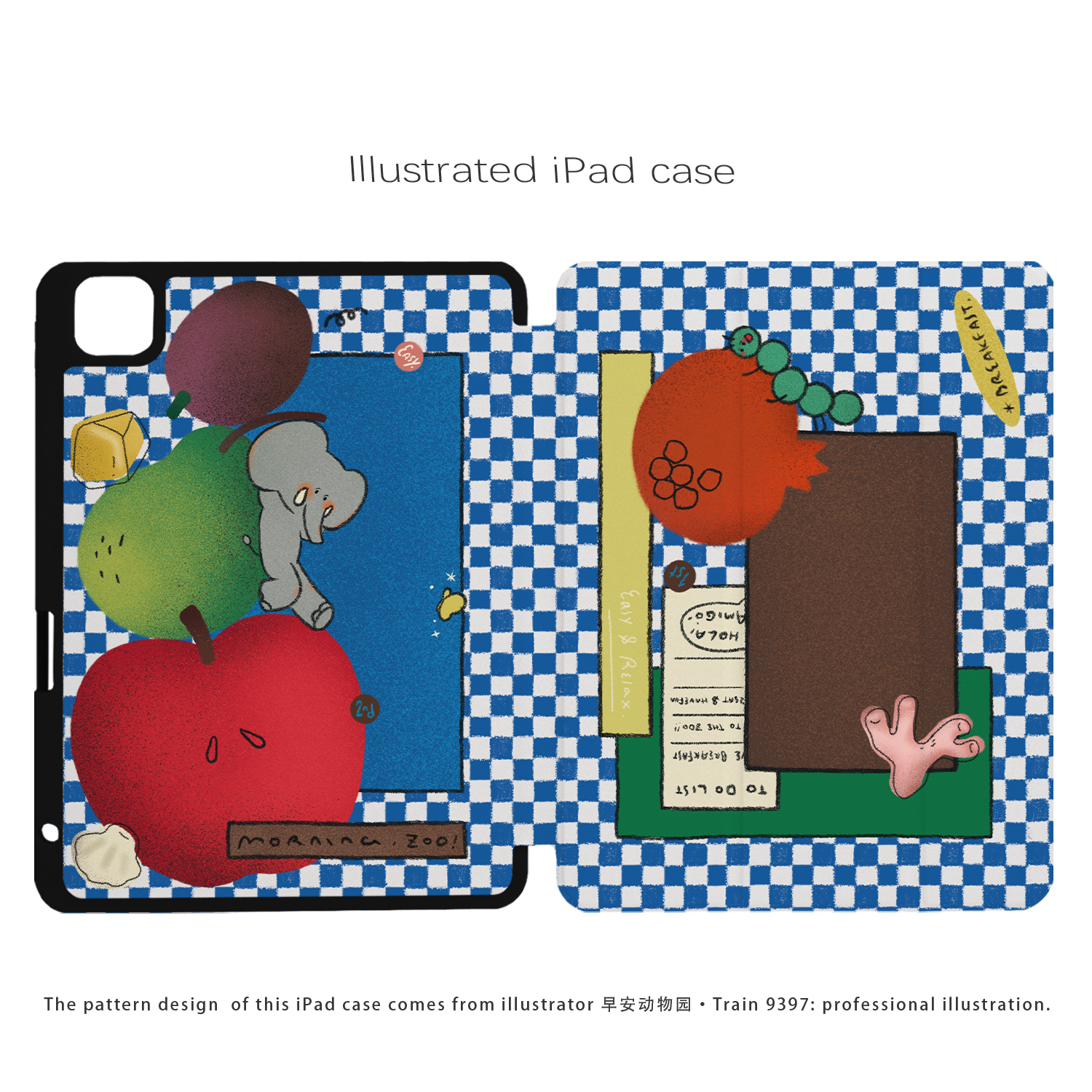 9397 早安动物园 ipad平板壳适用于ipadpro2018/2020/2024 10.9 11寸12.9寸13寸黑色机壳