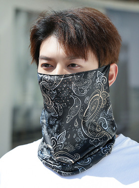 sunscreen cool hanging face mask headwear scarf 防晒头巾面罩