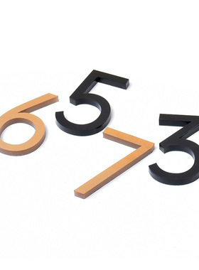 3D立体数字亚克力门牌数字金色数字英文号码牌house number