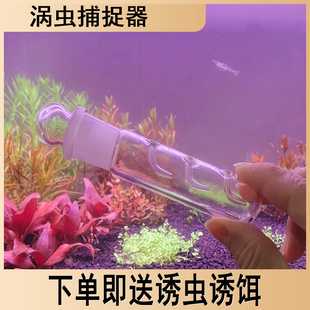 涡虫诱捕器 水族箱玻璃蜗虫捕捉药 鱼缸涡虫笔吸水蛭蚂蝗捕蜗虫器