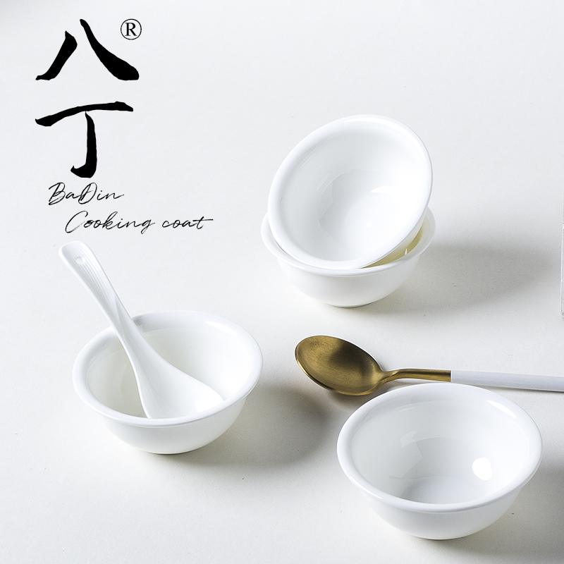 纯白骨瓷日式喝汤吃饭小碗摆台碗
