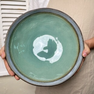 12英寸复古侘寂风窑变釉超大和面盆陶瓷餐具大碗水煮鱼碗龙虾碗
