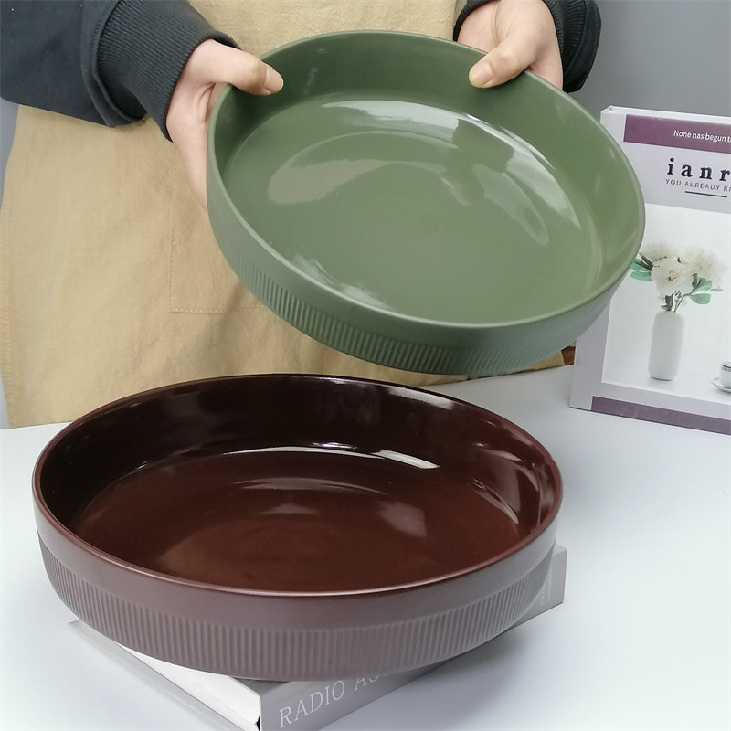 北欧条纹汤碗陶瓷超级大碗白色水煮鱼碗圆形高颜值面碗黑色 微瑕