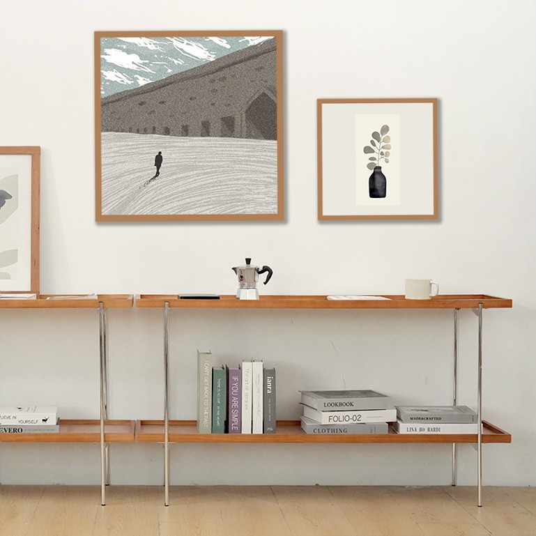 架实物层置物45146架多纳收架关客玄边厅示储落书架餐厅餐柜木展