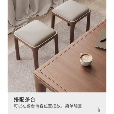 约椅现小方放凳家客餐桌包实木凳子用可子代叠软凳厅板木简高5373