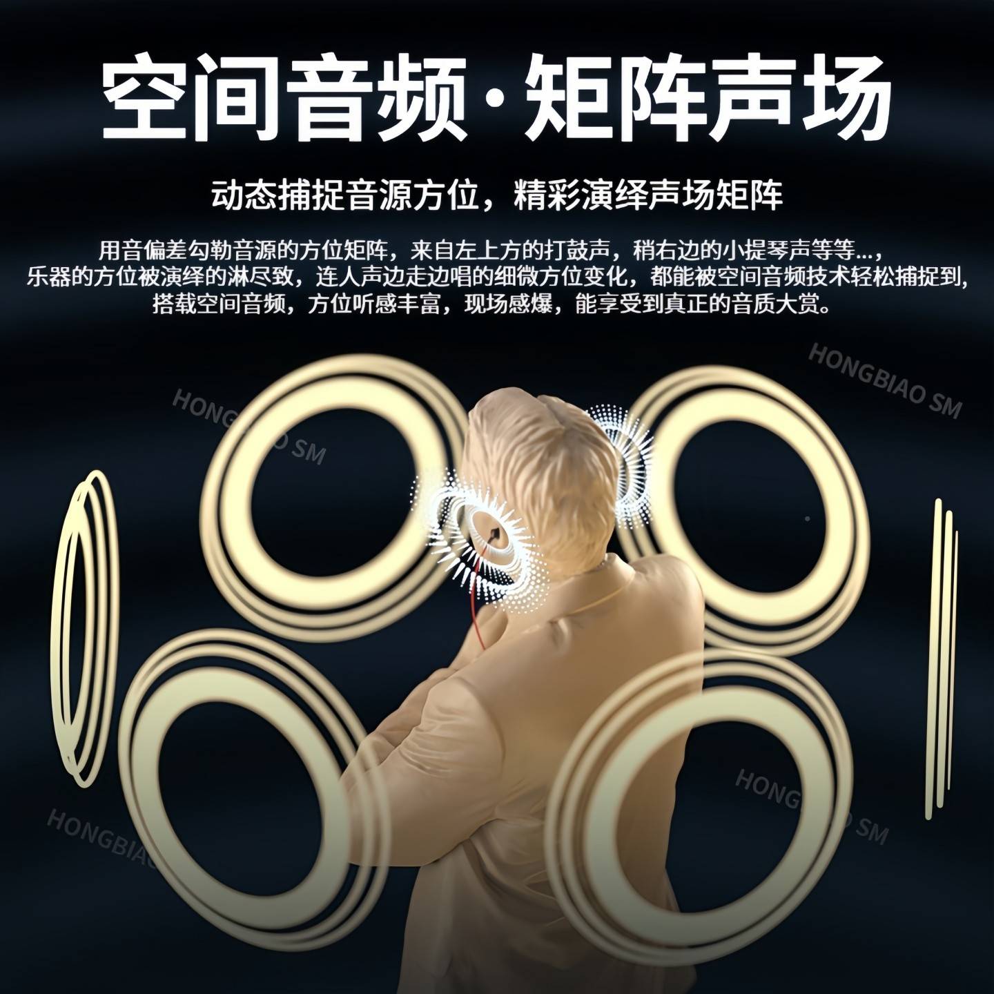 25249高真数字i线耳iC麦克有唱kpH歌耳返游戏半风机入F式耳Tye-保