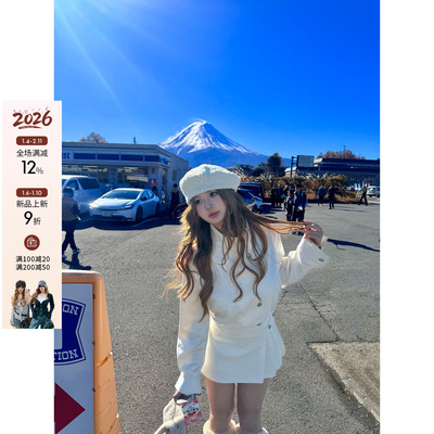 你的鱼 炭焙玄米 韩系微胖mm千金感气质收腰秋冬磨毛高领连衣裙