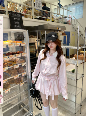 你的鱼 莓莓慕礼 微胖mm春夏条纹花苞衬衫裙 2/24 20:00新品9折