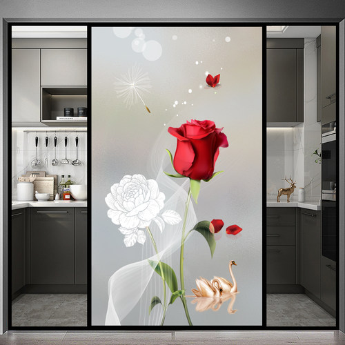 窗户玻璃贴纸透光不透明浴室卫生间防窥视厕所防走光推拉门贴膜