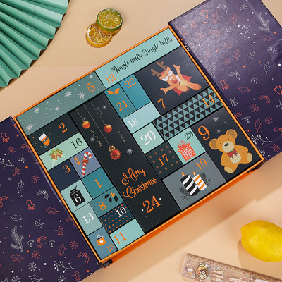 圣诞节倒数日历盲盒2023新款平安夜礼物礼盒小礼品包装盒空盒盒子