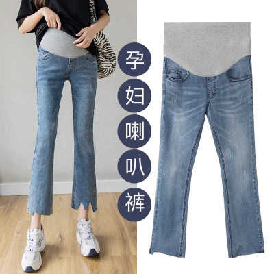 孕妇春秋款夏季八分外穿托腹裤