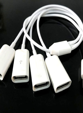 多接口USB HUB一分四分线器4口USB转换器白色数据线扩展器充电线