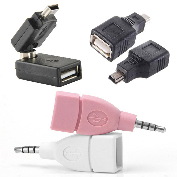 车载aux转USB母auxin音频头车用插u盘CD机3.5车载mp3转接线转接头