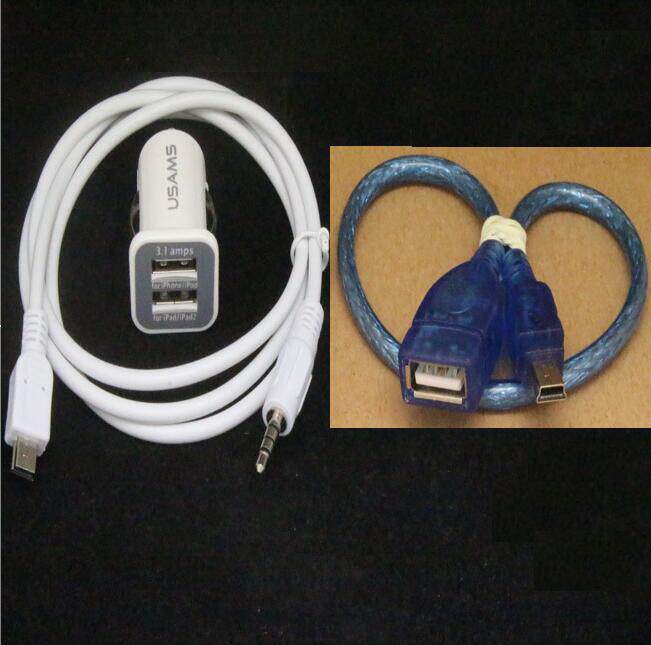 miniusb转aux音频线3.5mm公T型口手机音箱车载音响汽车连接数据线