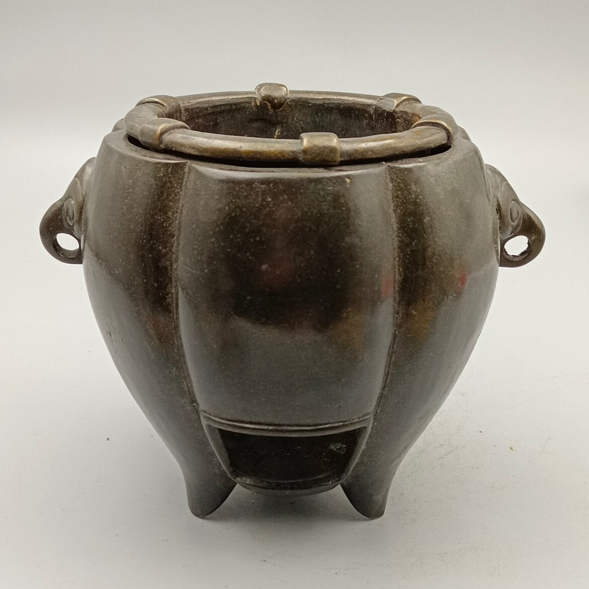 古董古玩老铜器炭火炉仿古做旧煮茶炉酒精炉中式古典茶宠收藏摆件