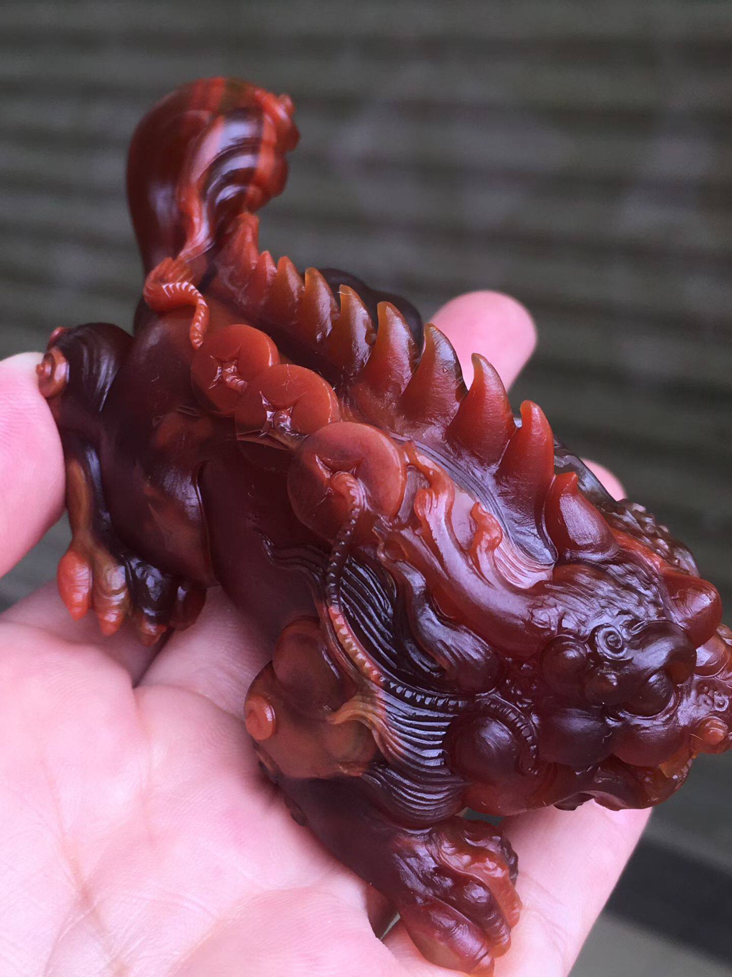 收藏精品保山南红蒲缥料瑞兽貔貅奇石