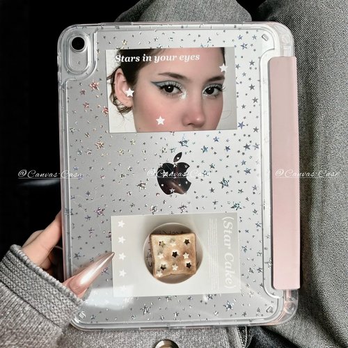 奶油色系粉色可爱插画ipad壳