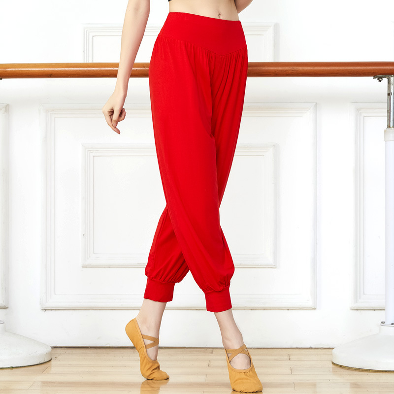 灯笼裤女2023春秋新款广场舞宽松大码薄款长裤女莫代尔哈裤舞蹈裤