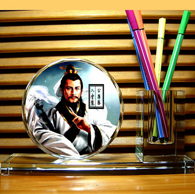 入云龙摆设公孙胜收藏品礼品水浒传工艺品梁山好汉水晶笔筒摆件