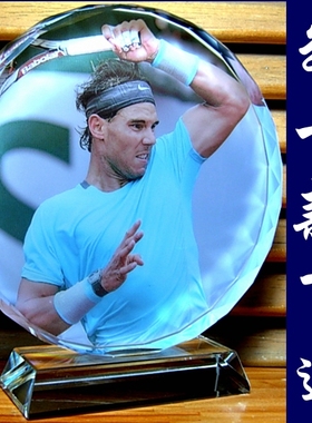 纳达尔摆设纪念品礼物装饰品网球球星收藏品礼品工艺品水晶摆件